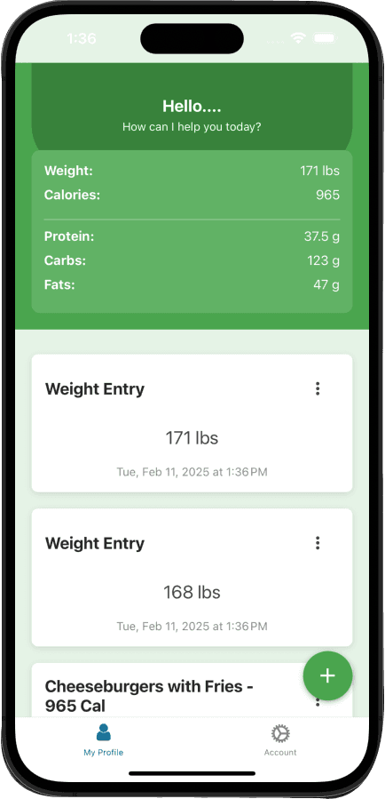 Weight Tracking Feature